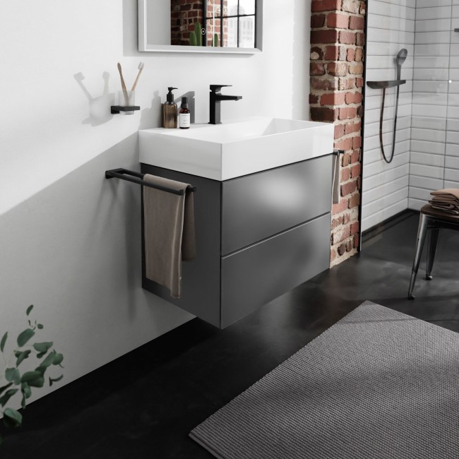 Тумба Xevolos E 780/475, с двумя выдвижными ящиками, 54180770 Slate Matt Grey / Metallic Slate Grey