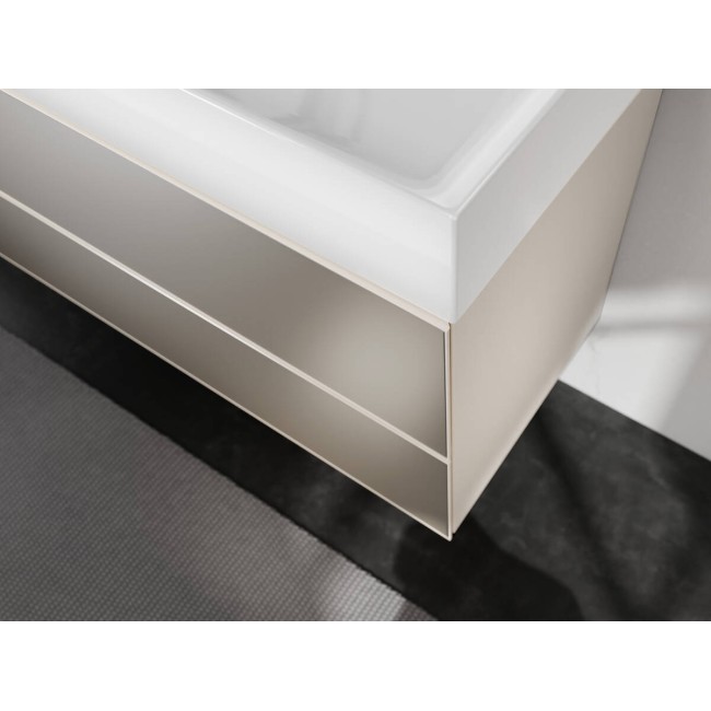 Тумба Xevolos E 980/475, з двома висувними ящиками, 54182790 Sand Matt Beige / Metallic Sand Beige