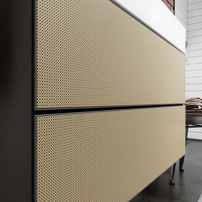 Тумба Xevolos E 1180/475, з двома висувними ящиками, 54186390 Slate Matt Grey / Patterned Bronze