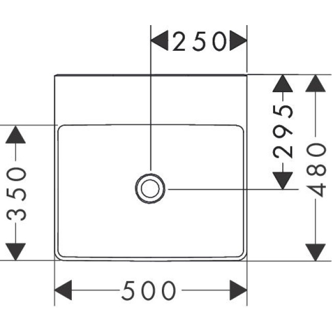 Умывальник 500/480 Xelu Q без отверстия под смеситель, без перелива, 61013450 с покрытием SmartClean