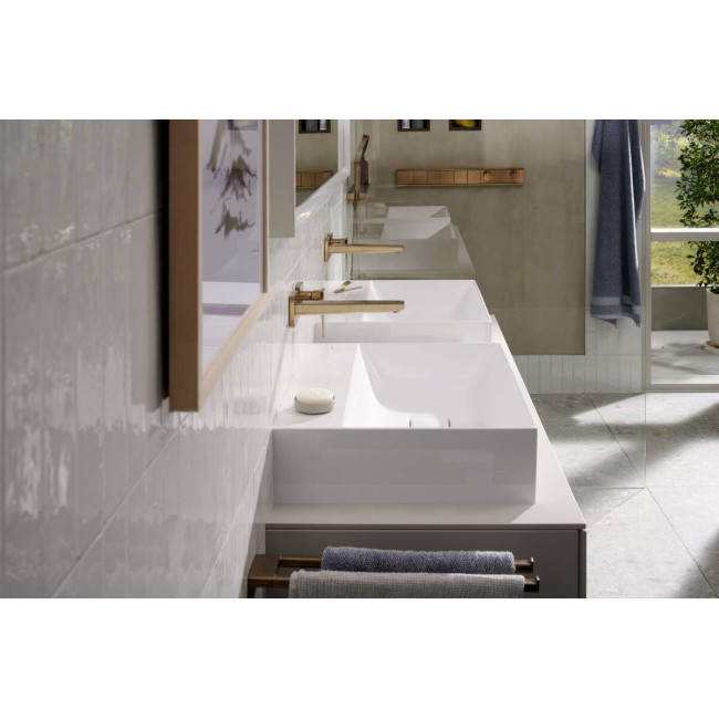 Накладний умивальник 600/480 Xevolos E без отвору під змішувач і без переливу, 61095450 SmartClean