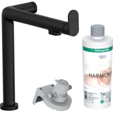 Змішувач hansgrohe Aqittura M91 FilterSystem 240 для кухонної мийки, чорний матовий 76802670