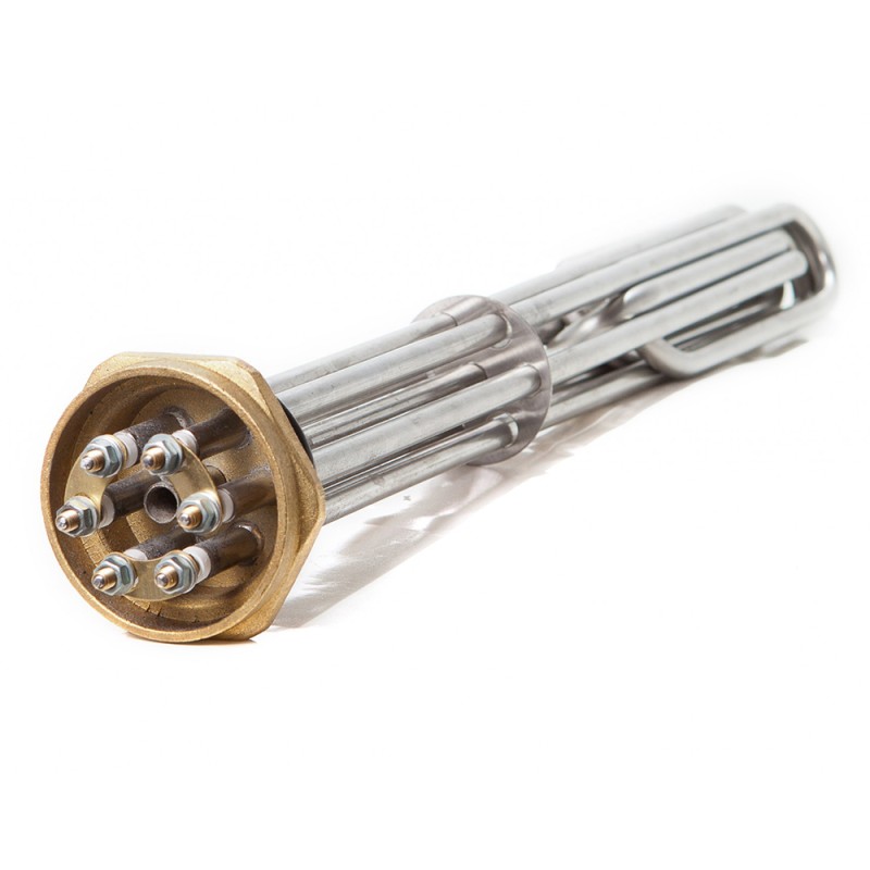 Блок тэнов 12000Вт крепление гайка латунная 2"  L-420 mm