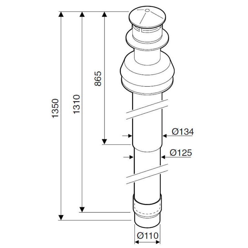 Коаксиальный вертикальный комплект Bosch AZ 404, 80/125 мм
