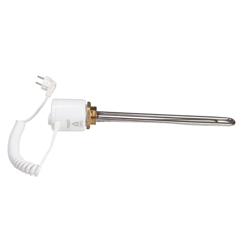 Тэн Tenko RS 1, кВт, резьба 1"1/4 ,прямой, с термостатом, нерж.