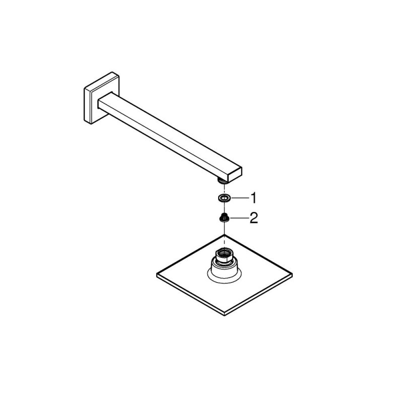 Grohe Euphoria Cube 150 Верхний душ с душевым кронштейном 286 мм, 1 режим струи (26073000)