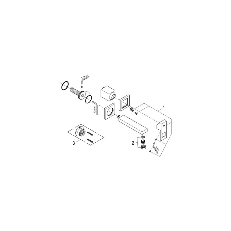 Grohe Eurocube Смеситель для раковины на два отверстия S-Size (19895000)