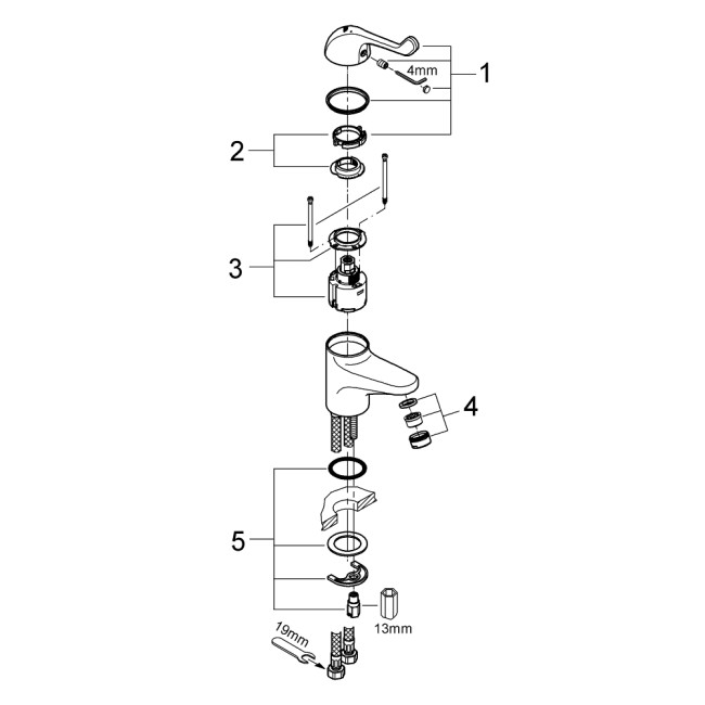 Grohe Euroeco Special SSC Одноважільний безпечний змішувач для раковини (32789000)