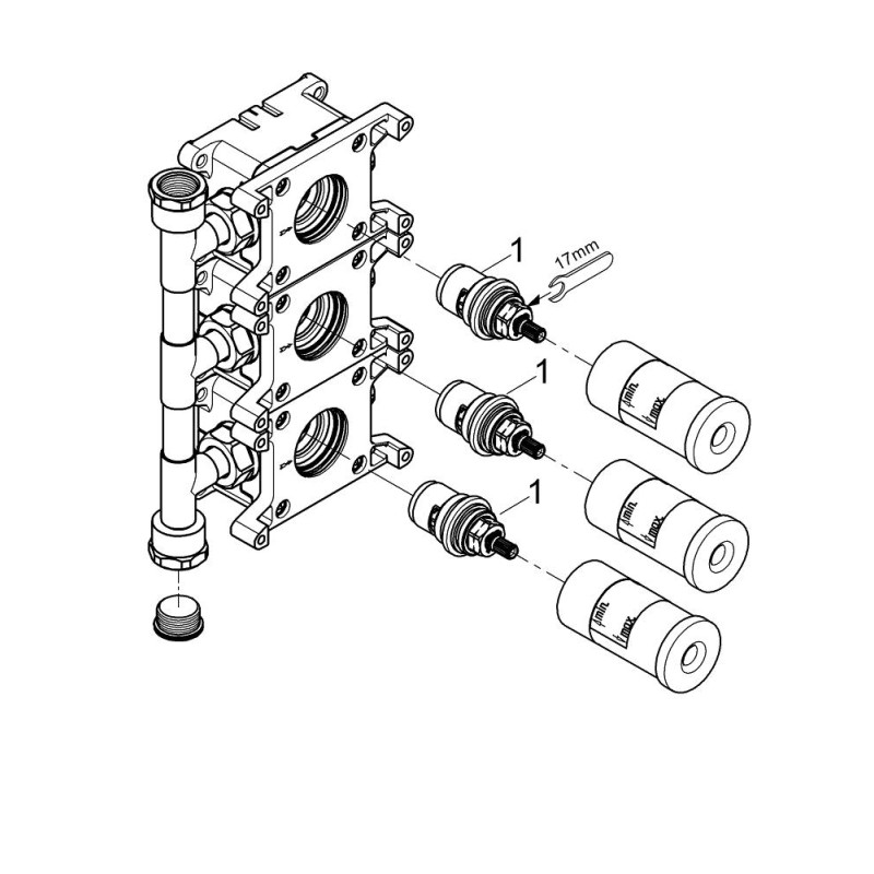 GROHE SPA Rapido C Встраиваемый вентиль на три выхода (35031000)