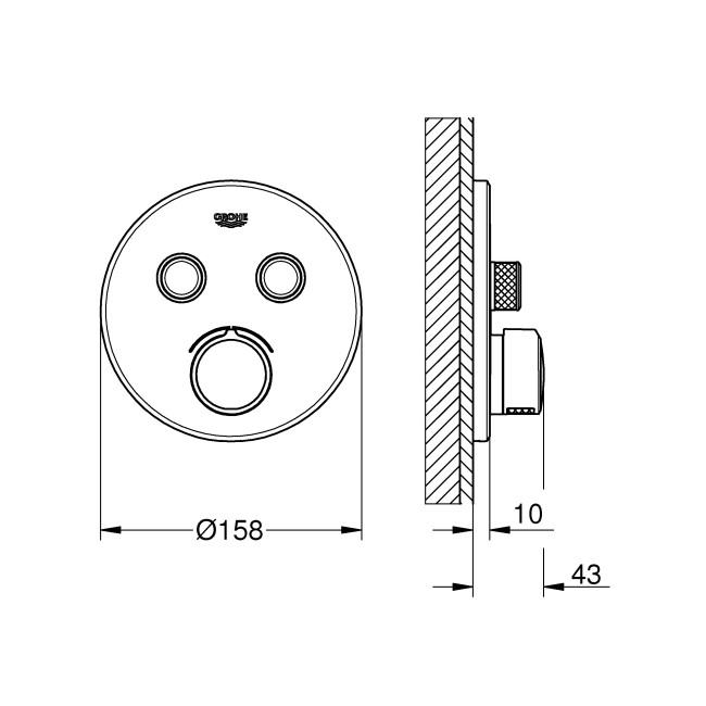Grohe SmartControl Змішувач прихованого монтажу з 2 кнопками керування (29145000)