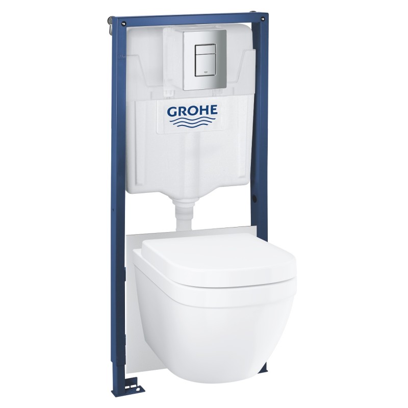 Grohe Комплект Euro Ceramic, инсталляционная система с подвесным унитазом с клавишей Skate (39328CB0)
