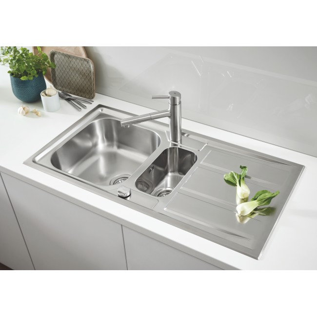 Grohe Мийка для кухні 983 x 513 мм з ексцентриком, 2 чаши, матова (31569SD0)