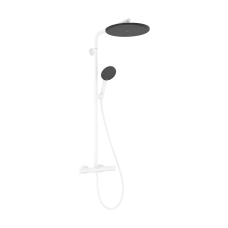 Душевая система hansgrohe Raindance Alive S Puro 300 1jet EcoSmart 24593700, с термостатом Ecostat Element, белый матовый