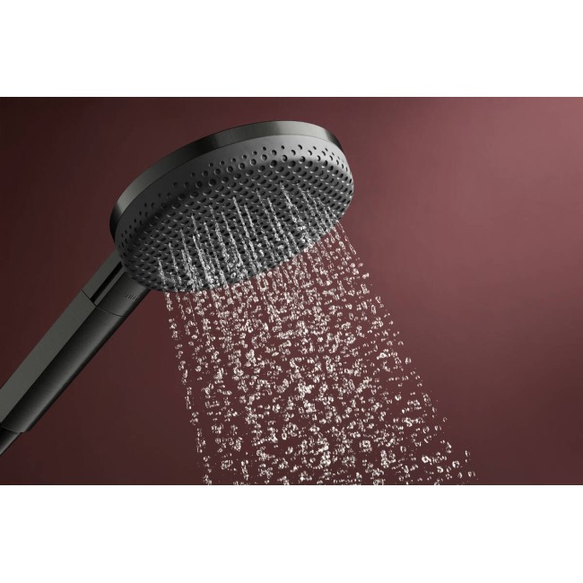 Душовий набір hansgrohe Raindance Alive Select S, Ecosmart 24603340 зі стійкою Unica S Puro 90, чорний матовий хром