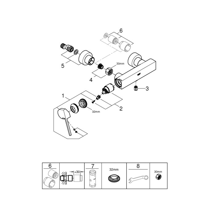 Grohe Plus Смеситель однорычажный для душа (33577003