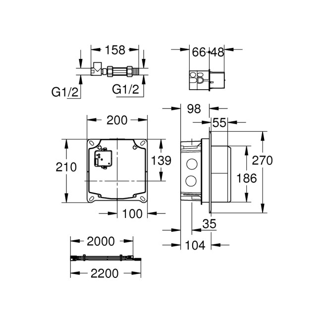 Grohe Прихований монтажний блок (36264001)