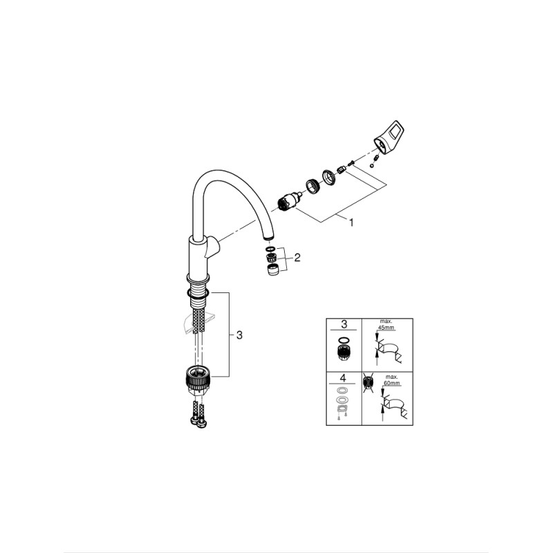 Grohe BauLoop Смеситель однорычажный для мойки (31232001)
