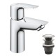 Grohe BauEdge New Смеситель однорычажный для раковины S-Size + нажимной донный клапан
 (23895001)