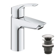Grohe Eurosmart New Одноважільний змішувач для раковини S-Size + натискний донний клапан  (23922003)
