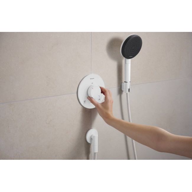 Шланговое подсоединение hansgrohe FixFit Fine S с обратным клапаном, 28882700 белый матовый