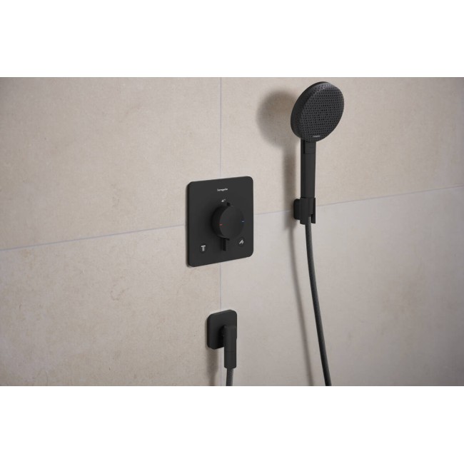 Шланговое подсоединение hansgrohe FixFit Fine Q с обратным клапаном, 28884670 черный матовый