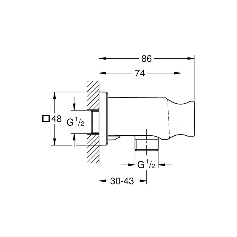 Grohe Rainshower Подключение душевого шланга с держателем (26659000)