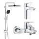 Grohe Комплект смесителей QuickFix Start 3 в 1 для ванной (UA202305RM)