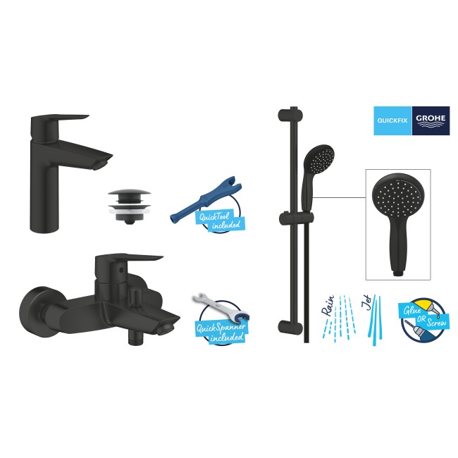 Grohe Комплект смесителей QuickFix Start 3 в 1 для ванной (UA303301MQ)