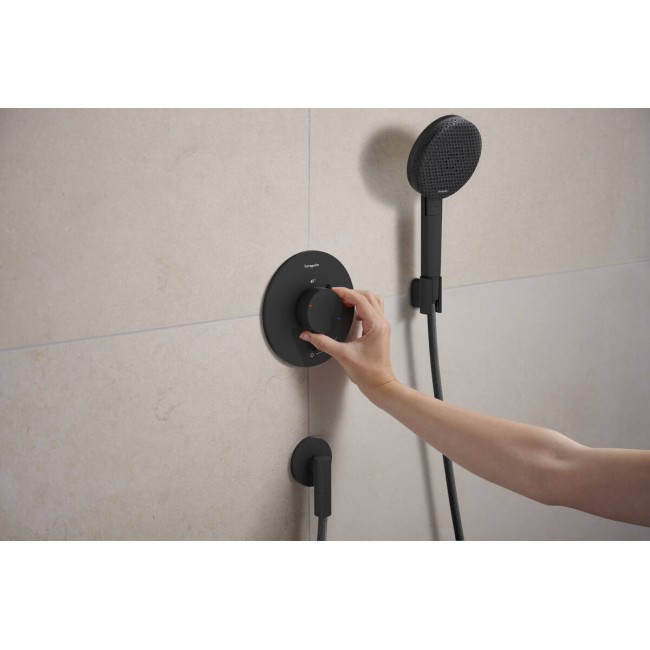 Термостат скрытого монтажа hansgrohe Ecostat Comfort S 1 function, 33714670 черный матовый