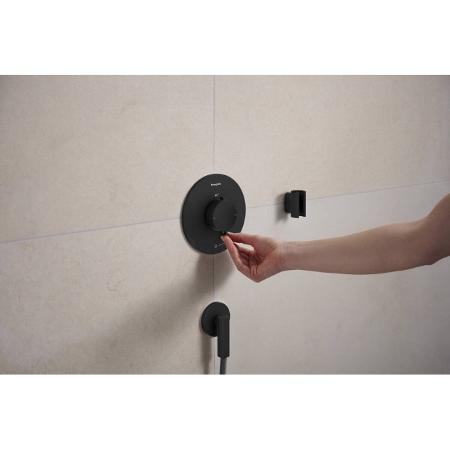 Термостат скрытого монтажа hansgrohe Ecostat Comfort S 1 function, 33714670 черный матовый