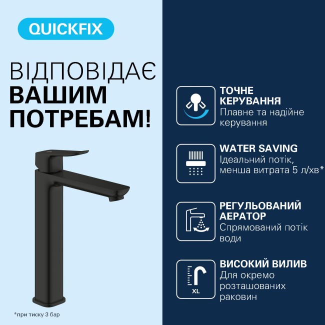 Grohe Dice Однорычажный смеситель для раковины XL-размера. (1018922430)