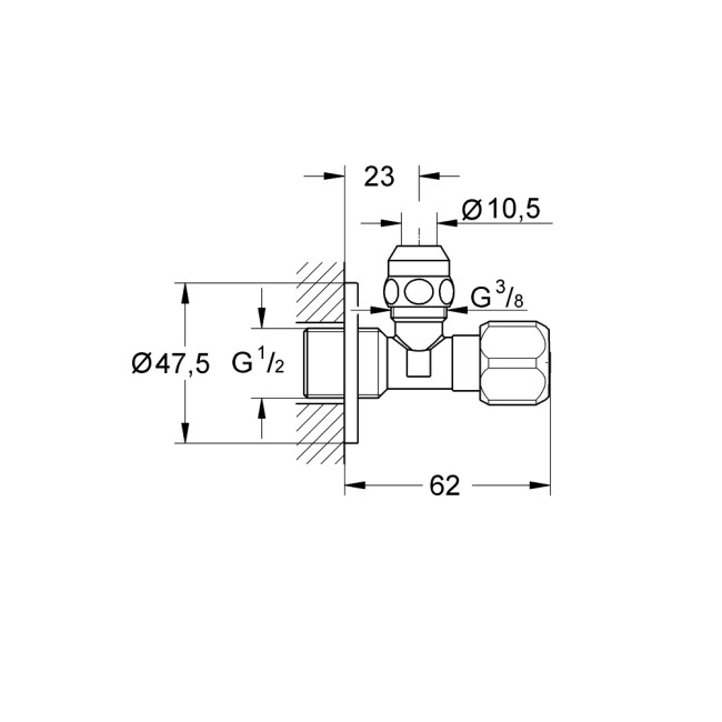 Grohe Універсальний кутовий вентиль 3/8 х 2шт (2201700M2)