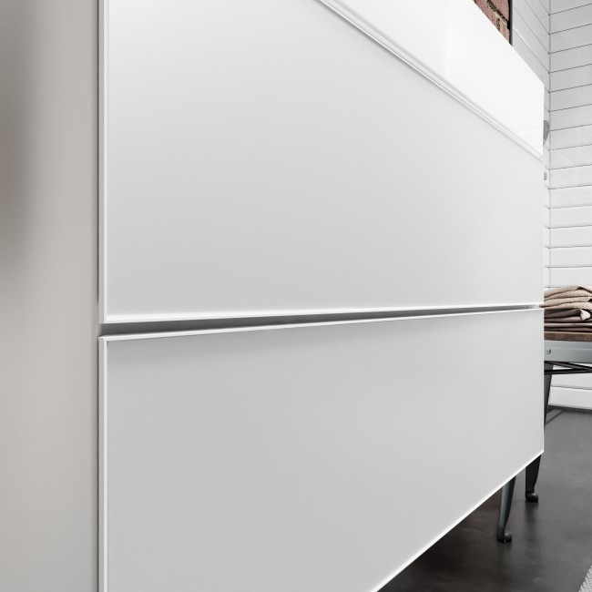 Тумба Xevolos E 480/475, с двумя выдвижными ящиками, 54172320 Matt Whitе / Metallic White