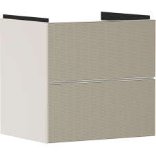 Тумба Xevolos E 580/475, с двумя выдвижными ящиками, 54176390 Sand Matt Beige / Patterned Bronze