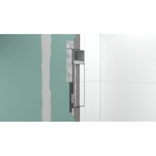 Встроенный держатель для туалетной бумаги с ершиком и дверцей под облицовку плиткой XtraStoris Rock, 56062670 черный матовый