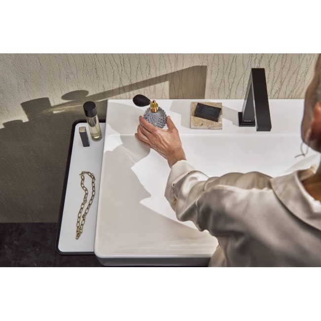 Умивальник 800/480 Xelu Q з поличкою праворуч, з отвором під змішувач, без переливу, 61024450 з покриттям SmartClean