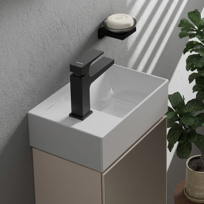 Умывальник 360/250 hansgrohe Xevolos E с отверстием слева, без перелива, SmartClean 61087450