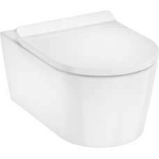Унитаз подвесной hansgrohe EluPura S AquaHelix Flush, SmartClean 61115450 с сиденьем и крышкой Slim