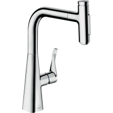 Смеситель hansgrohe Metris Select M71 для кухонной мойки с выдвижным душем, хром 73822000