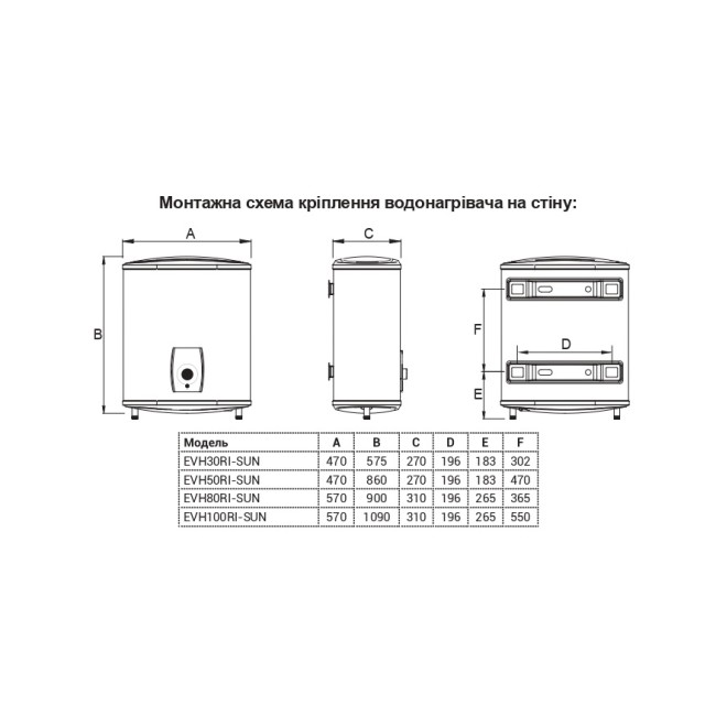 WILLER EVH30RI-SUN водонагреватель (бойлер) универсальный