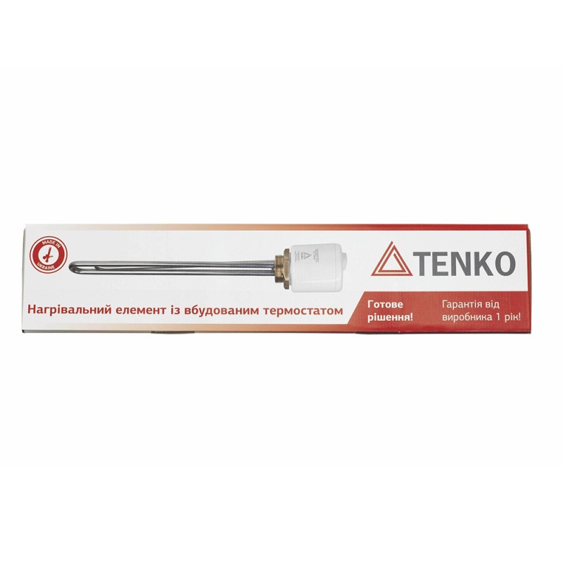 Тэн Tenko RS 1, кВт, резьба 1"1/4 ,прямой, с термостатом, нерж.