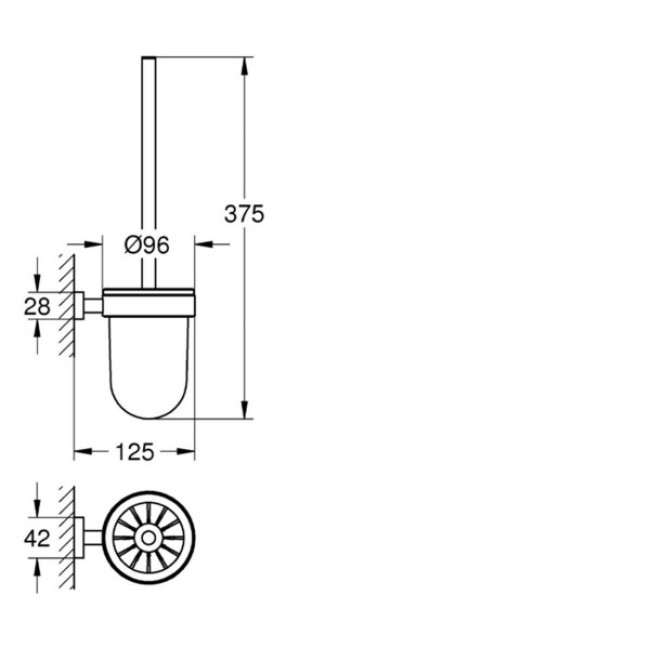 Grohe Туалетна щітка Essentials Cube в комплекті (40513001)