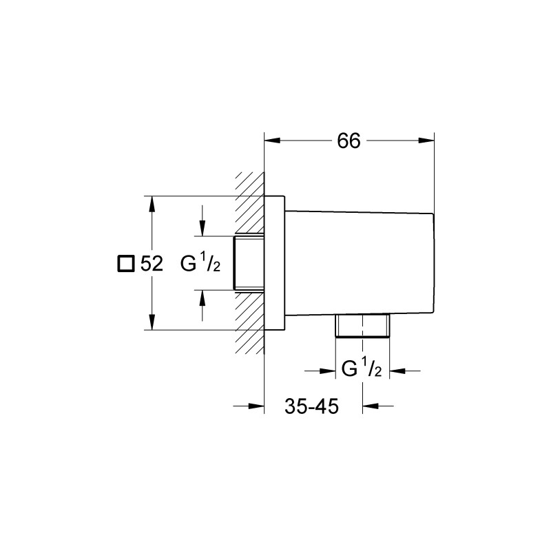 Grohe Euphoria Cube Подключение душевого шланга (27704000)