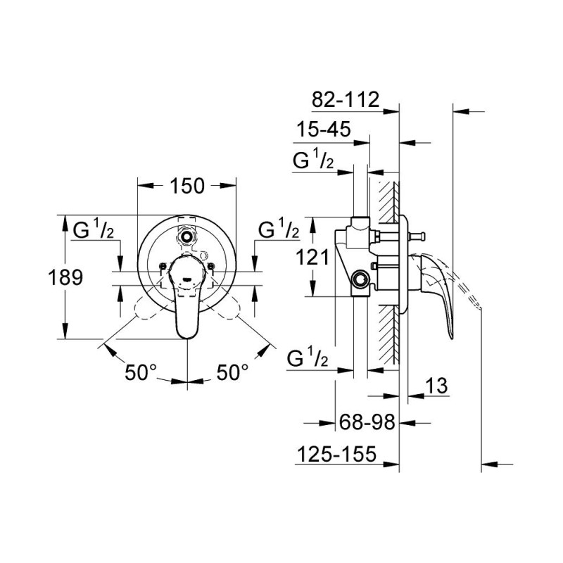 Grohe Euroeco Смеситель однорычажный для ванны (32747000)
