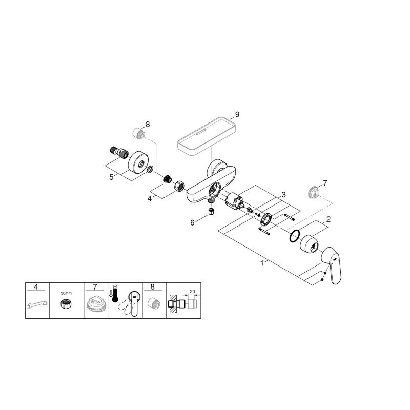 Grohe Eurosmart Cosmopolitan Смеситель однорычажный для душа (32837000)