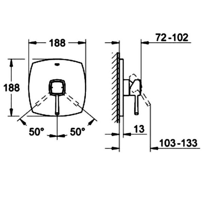 GROHE SPA Grandera Смеситель однорычажный для душа (19932000)