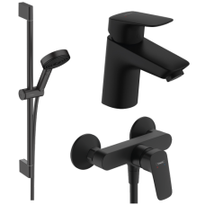 Набір змішувачів для ванни  3 в 1 hansgrohe Logis 20240007 (71077670, 71600670, 24161670) чорний матовий