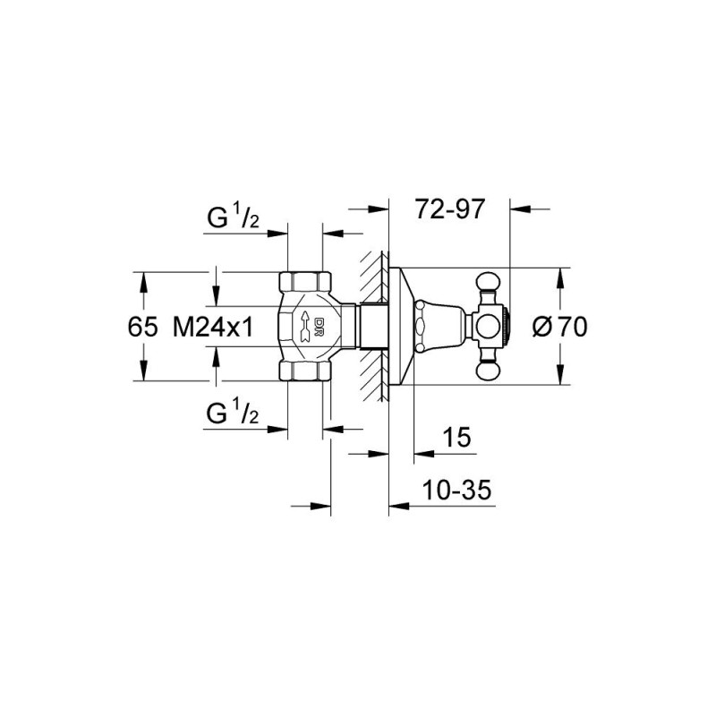 Grohe Встроенный вентиль 1/2 (29800000)