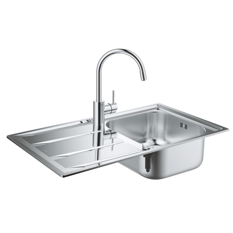 Grohe Комплект Мойка для кухни 860 x 500 мм + Concetto Однорычажный смеситель (31570SD0)