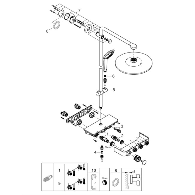 Grohe Euphoria Smart Control System 310 Duo Душевая система с термостатом (26507000)